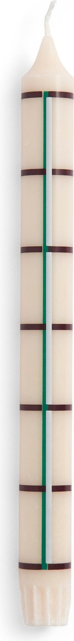 Hay Pattern Kerze, Karomuster, Creme, Grün, Bordeaux