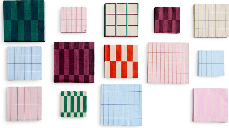 Hay Pattern Serviete, 40 x 40 cm, bordo kariraste, 20 kosov