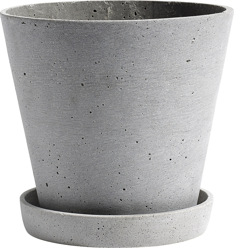 Hay Pot de Fleurs avec soucoupe, 17,5 cm, gris