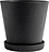 Hay Pot de Fleurs avec soucoupe, 26 cm, noir