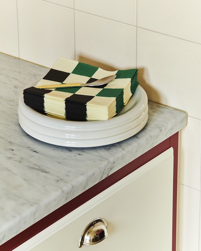 Hay Pattern Salvete 33 x 33 cm kremasto-plave karirane 20 kom.