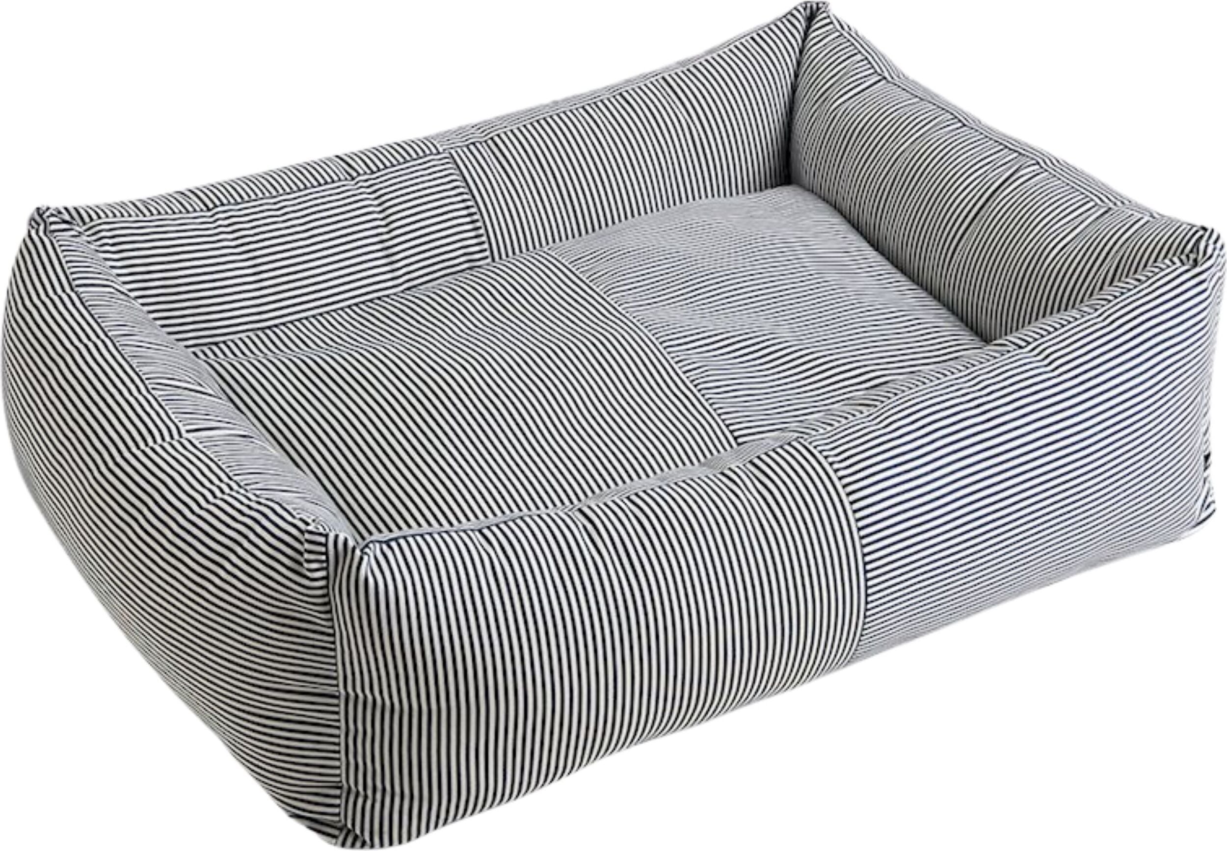 Hay Zip Hundebett L, blau-weiß gestreift