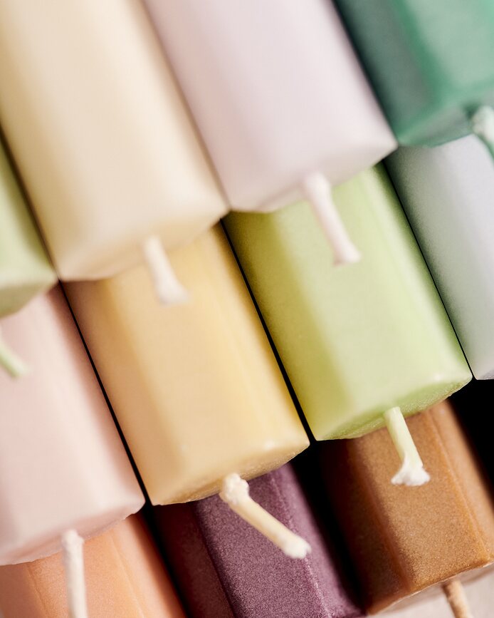 Hexagon Bougies hexagonales, couleurs pastel, Lot de 4