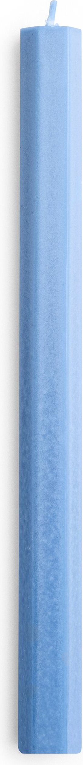 Hexagon Kerze hellblau