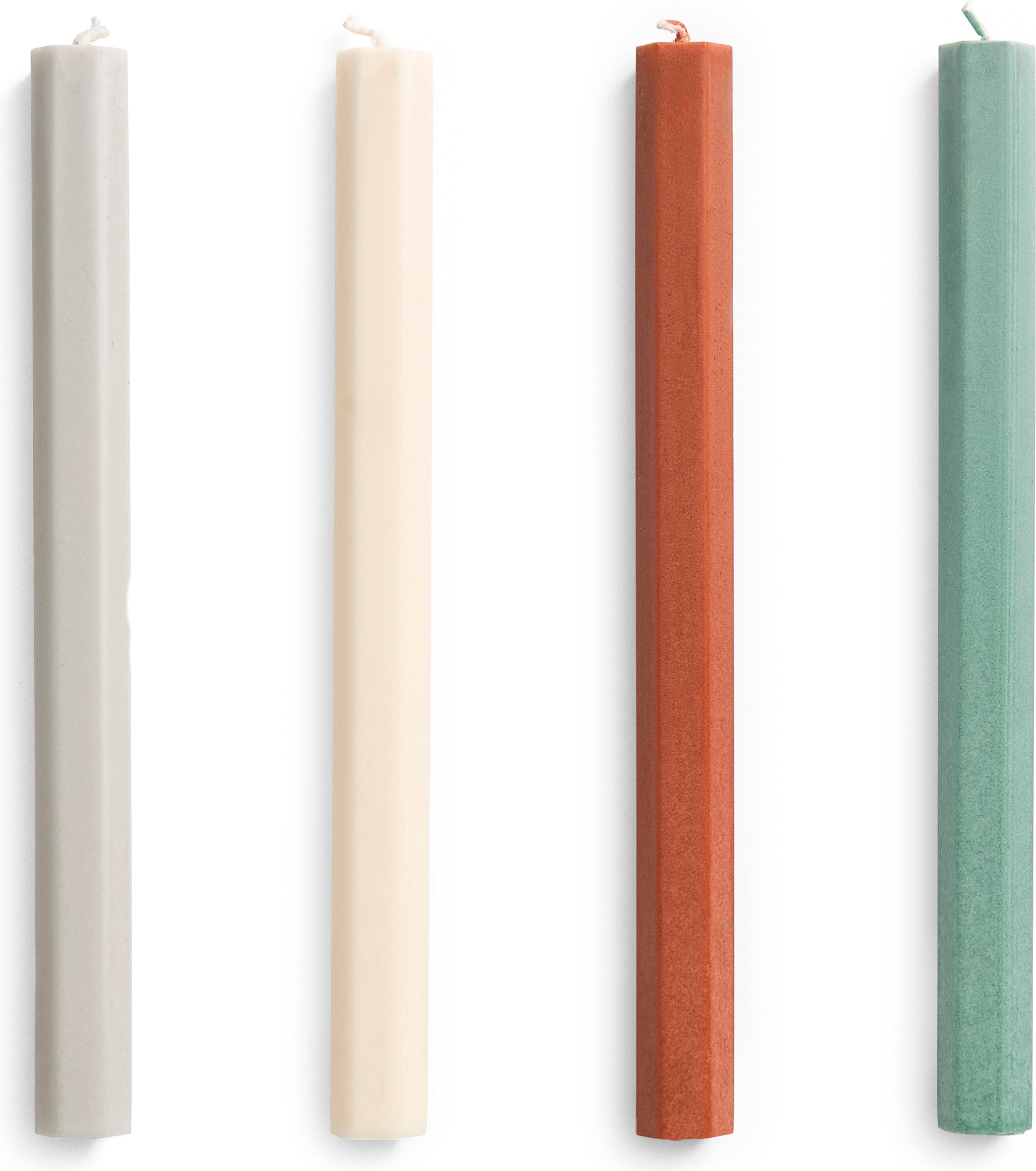 Hexagon Kerzen beige-rostfarben, 4 St.