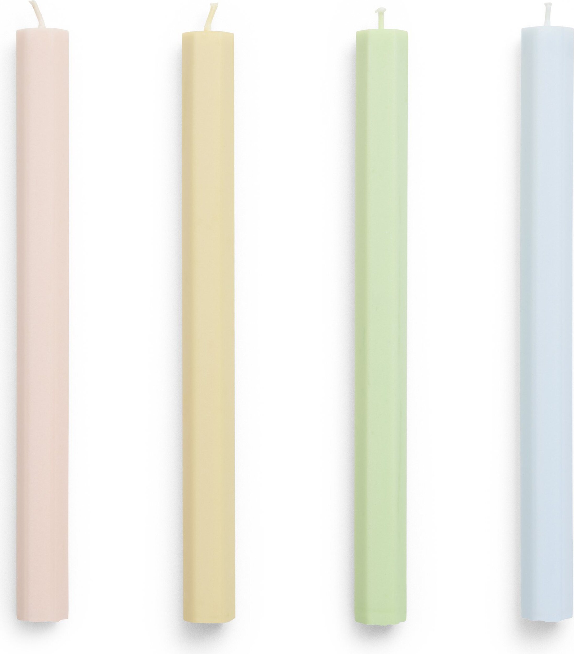 Hexagon Kerzen, Pastell-Regenbogenfarben, 4 St.