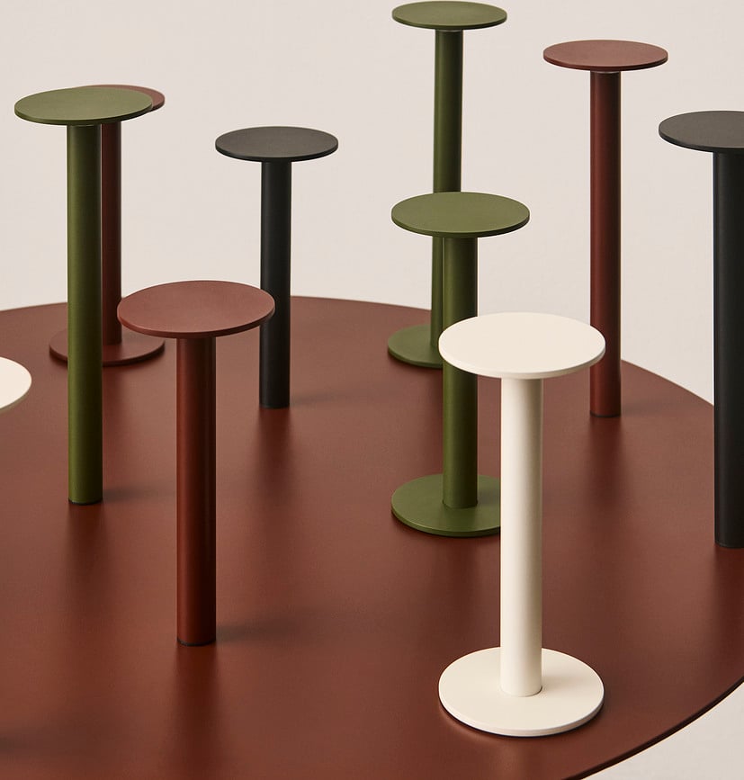 Host Bežična stolna lampa 30 cm tamnocrvena