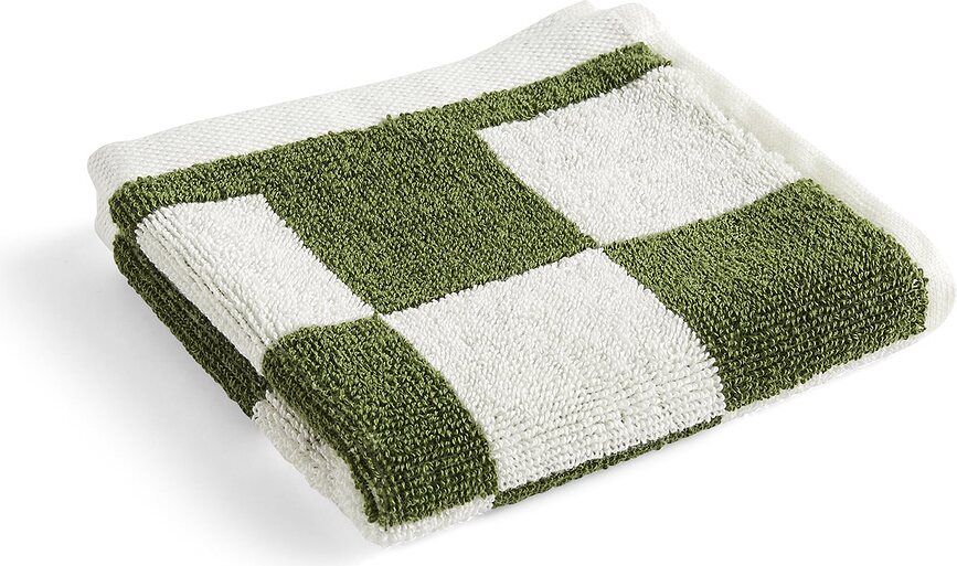 Indų šluostė Check Organic matcha žalios spalvos 30 x 30 cm