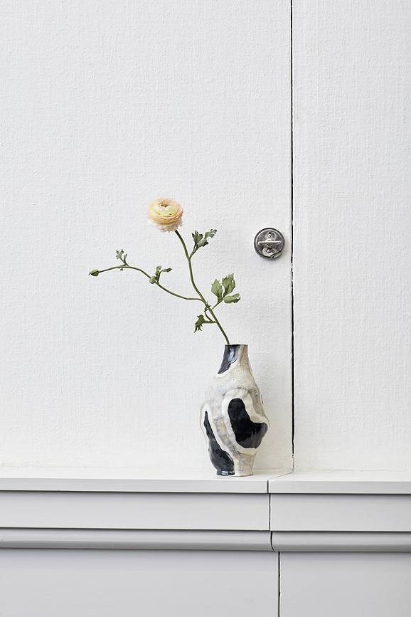 Jessica Hans Vase, noir et gris