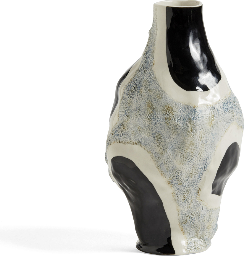 Jessica Hans Vase, noir et gris