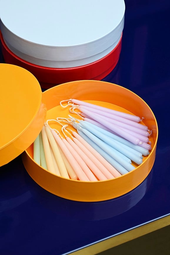 Κεριά Μίνι Κωνικά, γαλάζια, 12 τμχ