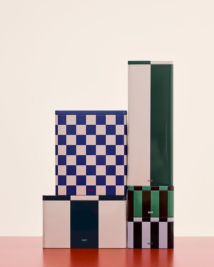 Tin Škatla za shranjevanje okrogla, modro-bordo