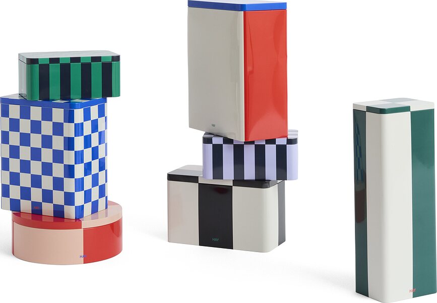 Tin Škatla za shranjevanje okrogla, modro-bordo