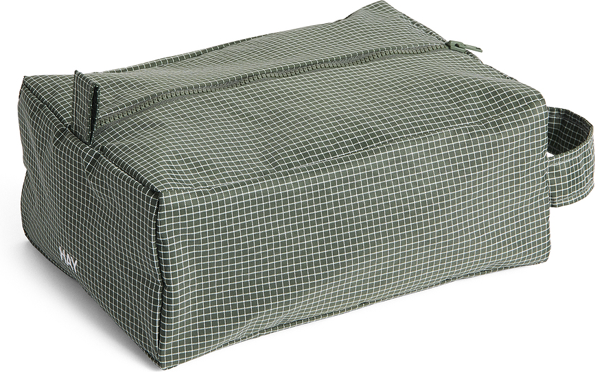 Kozmetična torbica Grid Wash S, temno zelena