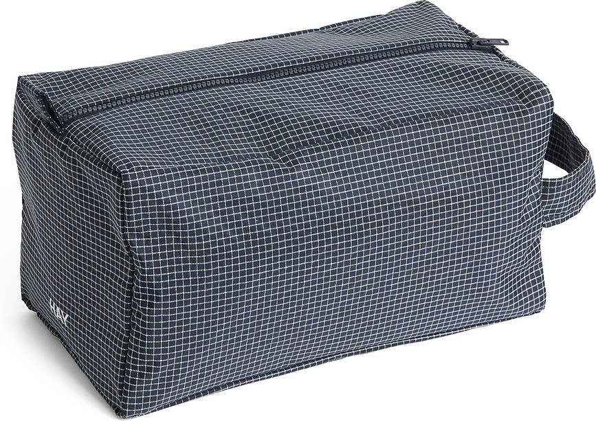 Kulturbeutel Grid Wash M, marineblau