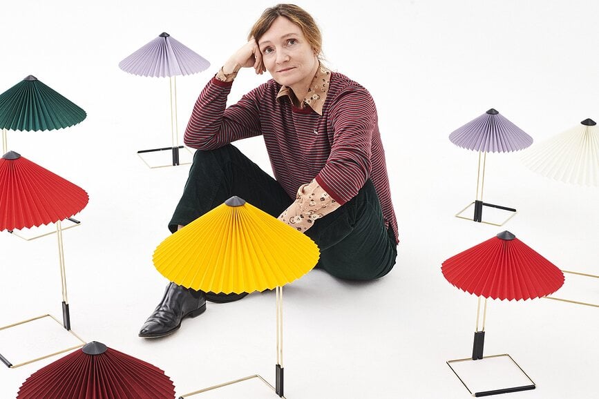 Lámpara de Mesa Matin, de latón pulido, 38 cm, verde oscuro