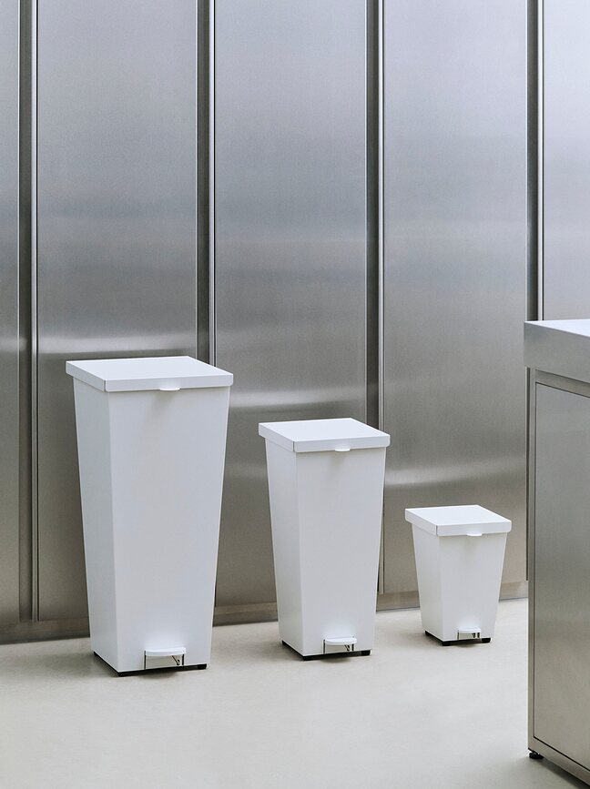 Loop Koš za smeti s pedalom, 26 l, bel