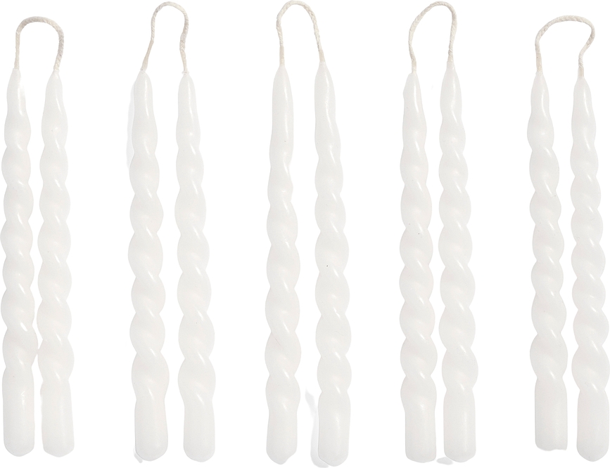 Lumânări Mini Swirl albe 10 buc.