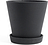 Maceta Hay, 21,5 cm, negra con plato