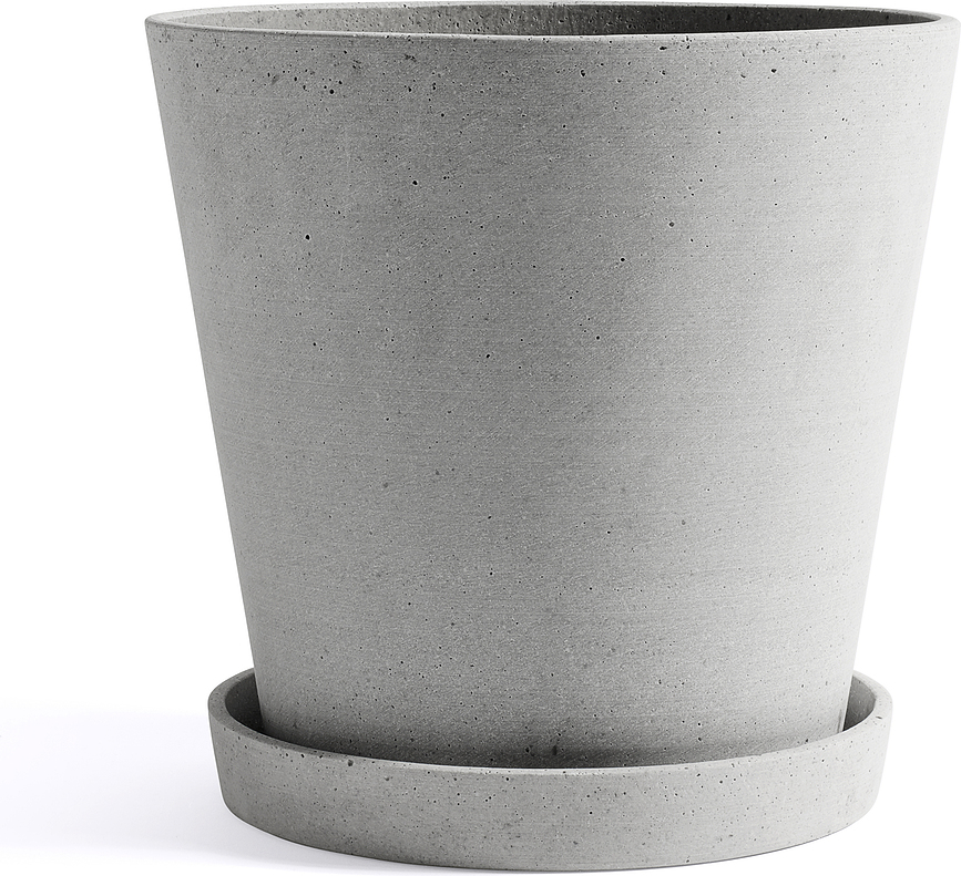 Maceta Hay, 26 cm, gris, con plato