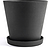 Maceta Hay, 34 cm, negra con plato