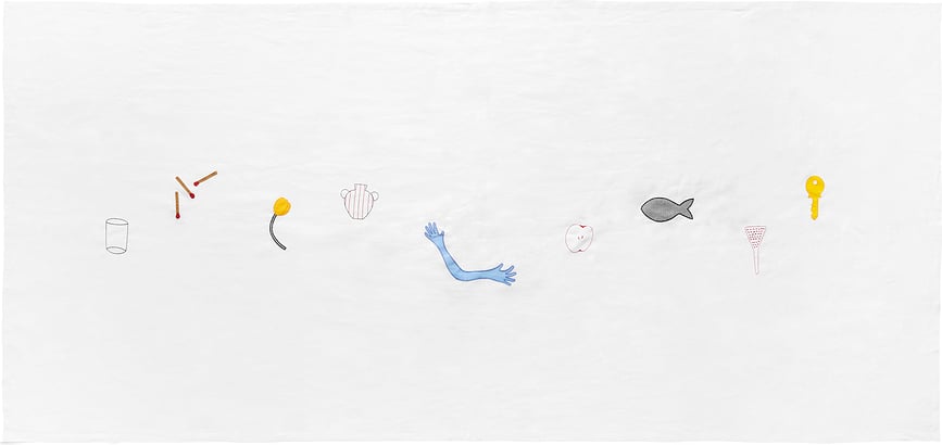 Mantel Sobremesa, 140 x 300 cm, blanco