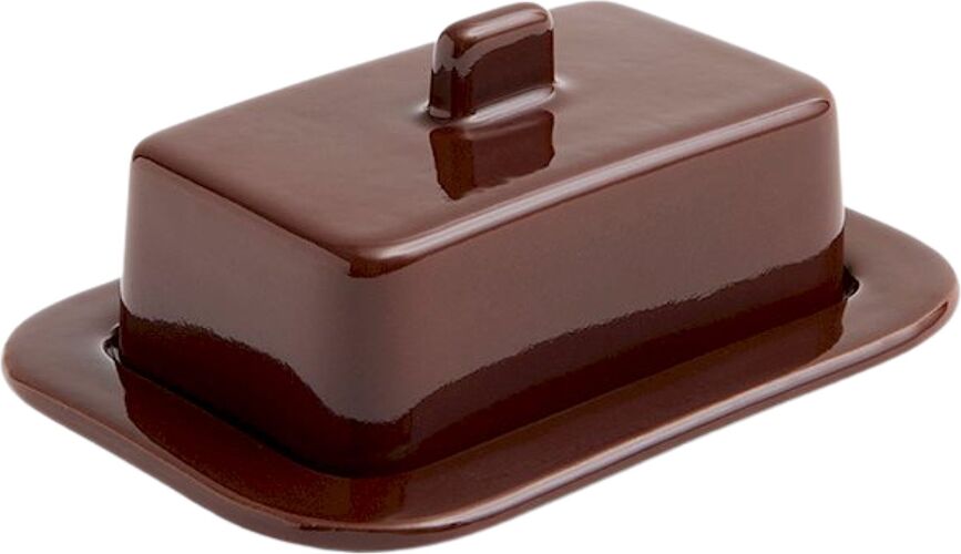 Mantequillera de cerámica Barro, color borgoña