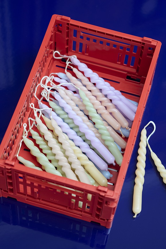 Mini Swirl Bougies, bleu clair, Lot de 10