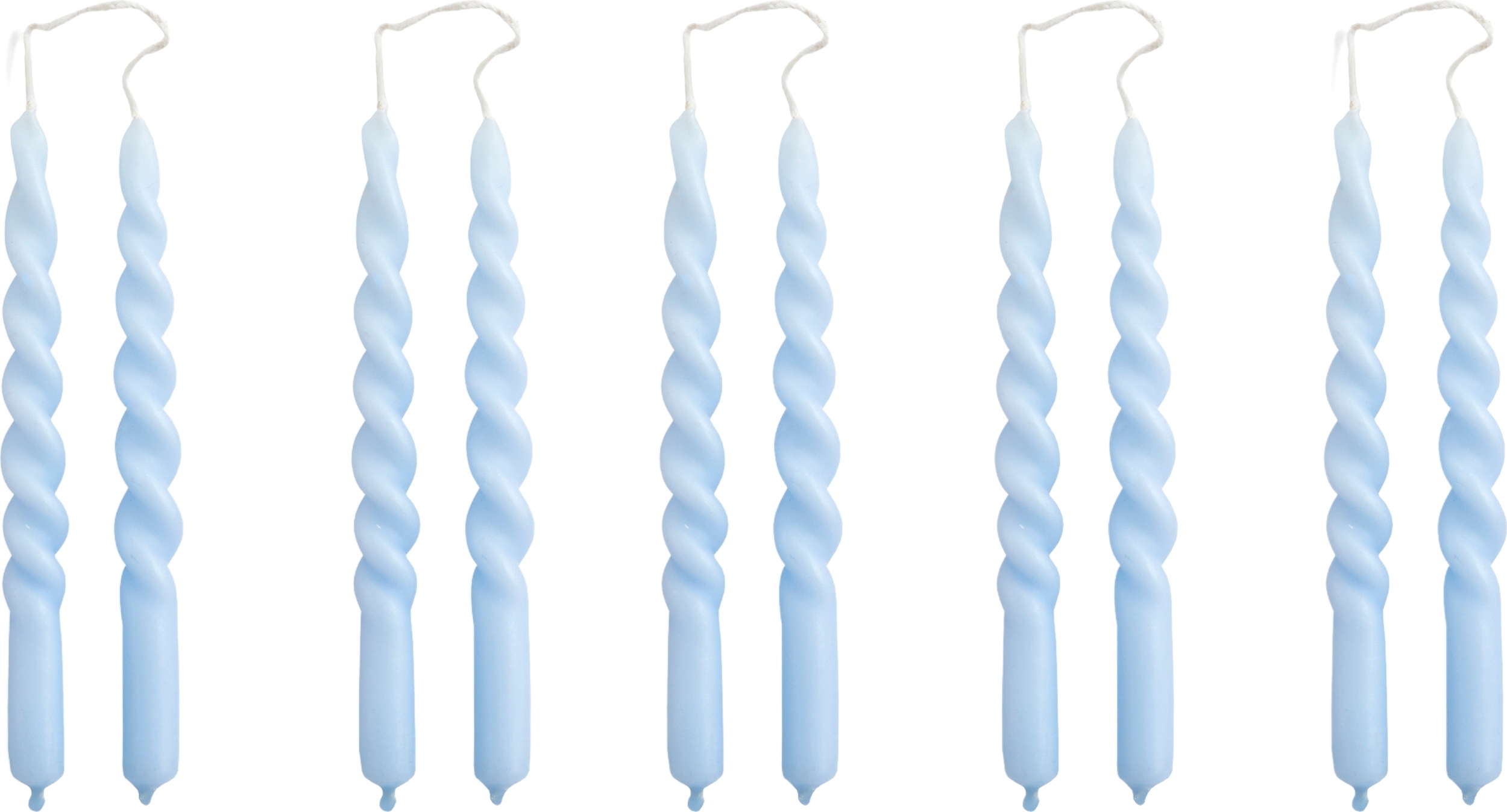 Mini Swirl Kerzen hellblau 10 St.