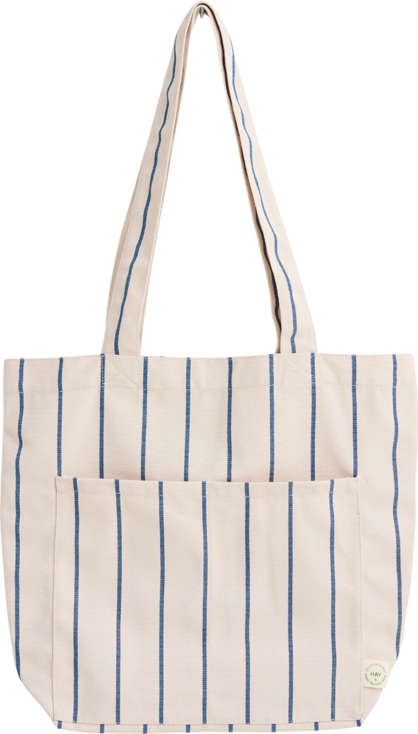 Outdoor Market Einkaufstasche gestreift, beige-blau