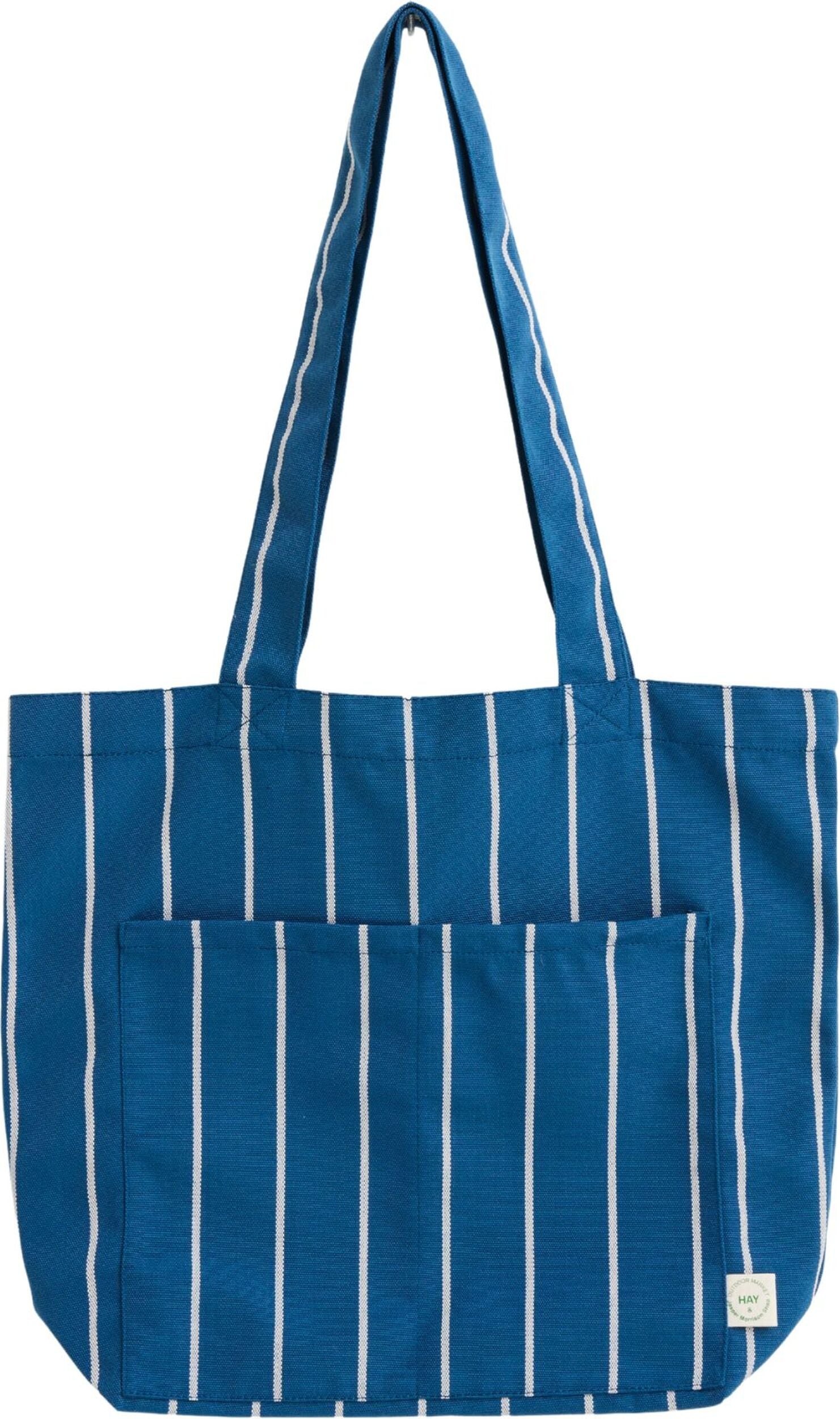 Outdoor Market Einkaufstasche gestreift, blau-beige