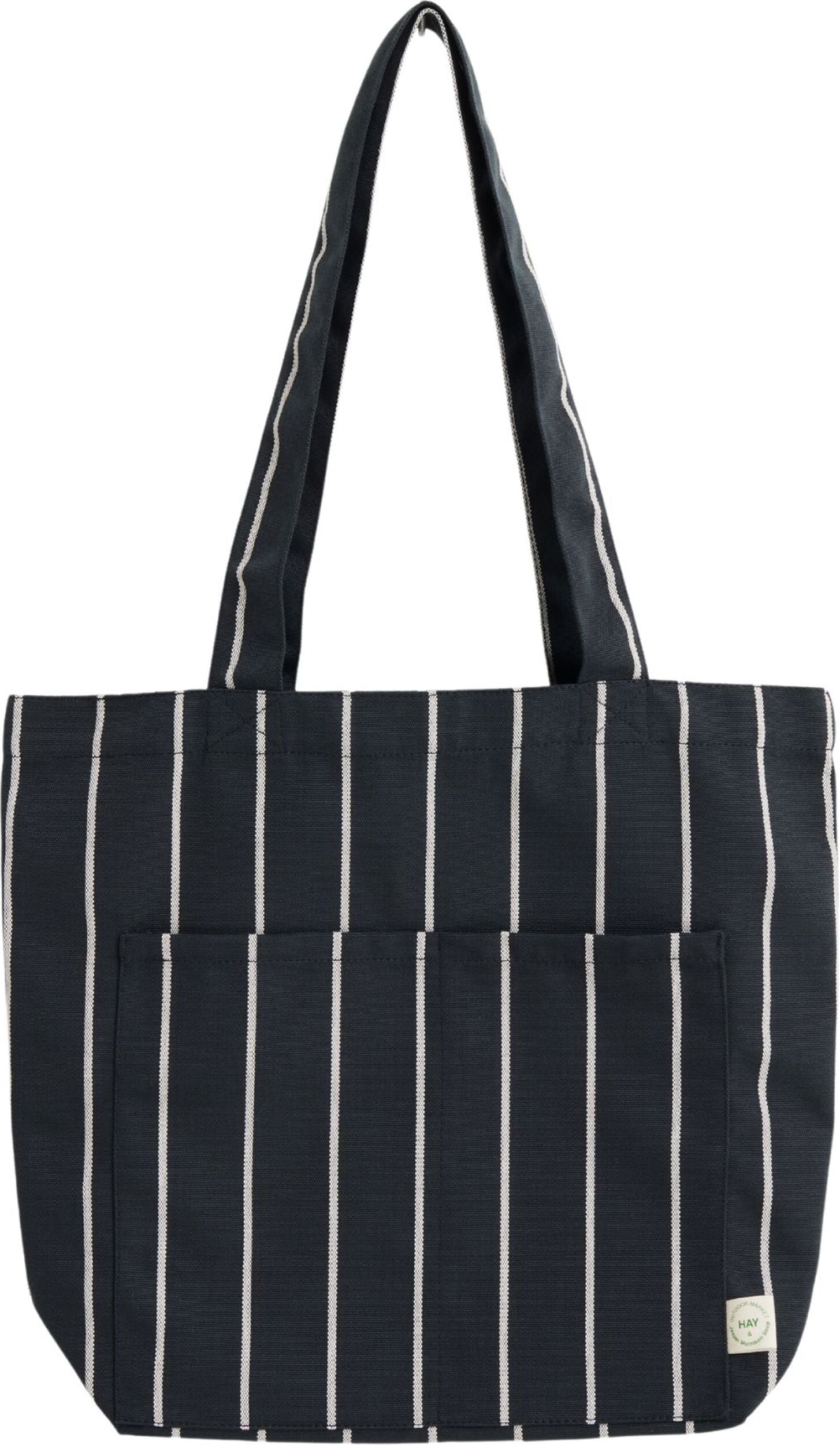 Outdoor Market Einkaufstasche gestreift, schwarz-beige