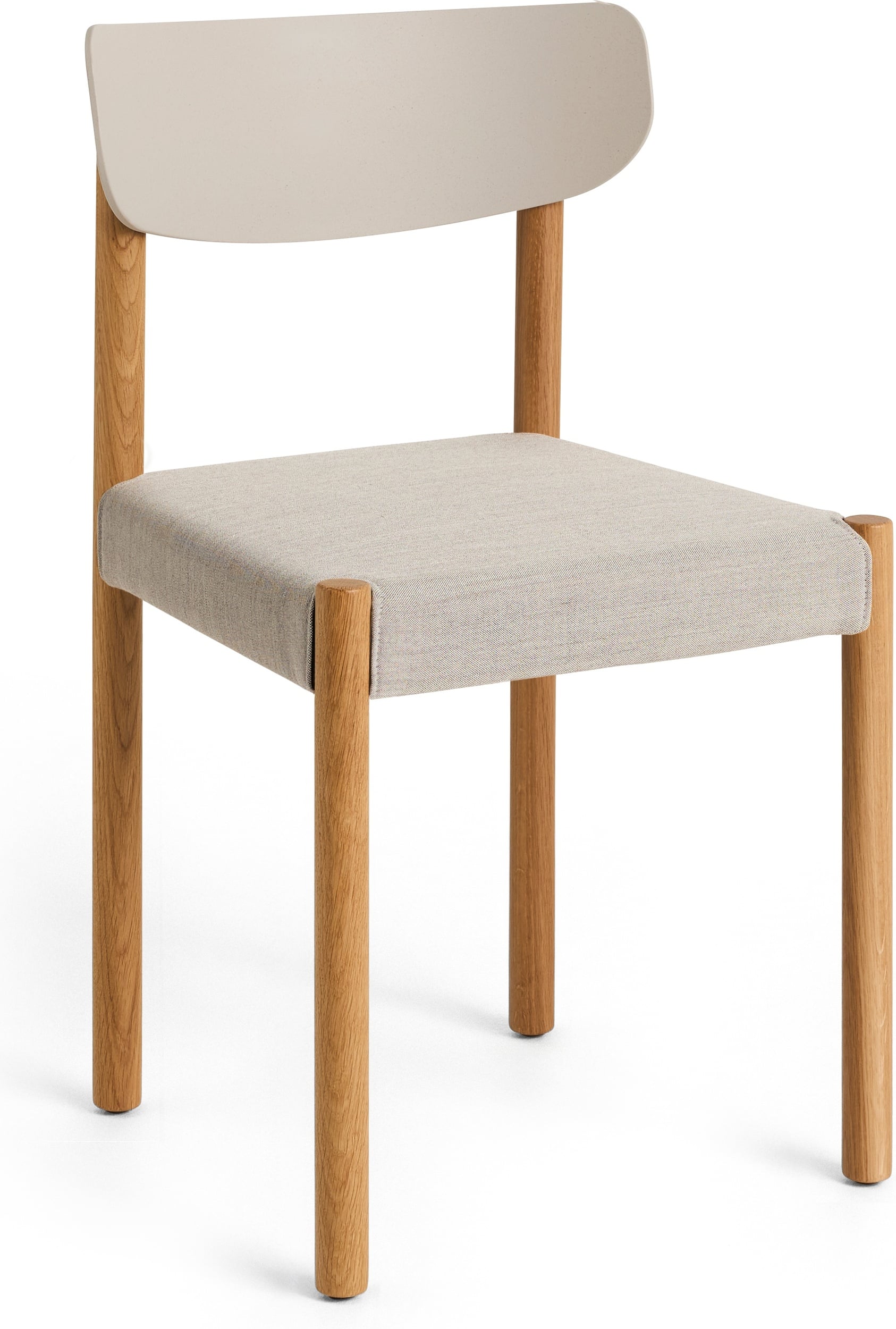 Pack Stuhl Eiche hell, gepolsterter Sitz Remix 126, Rückenlehne Polypropylen beige