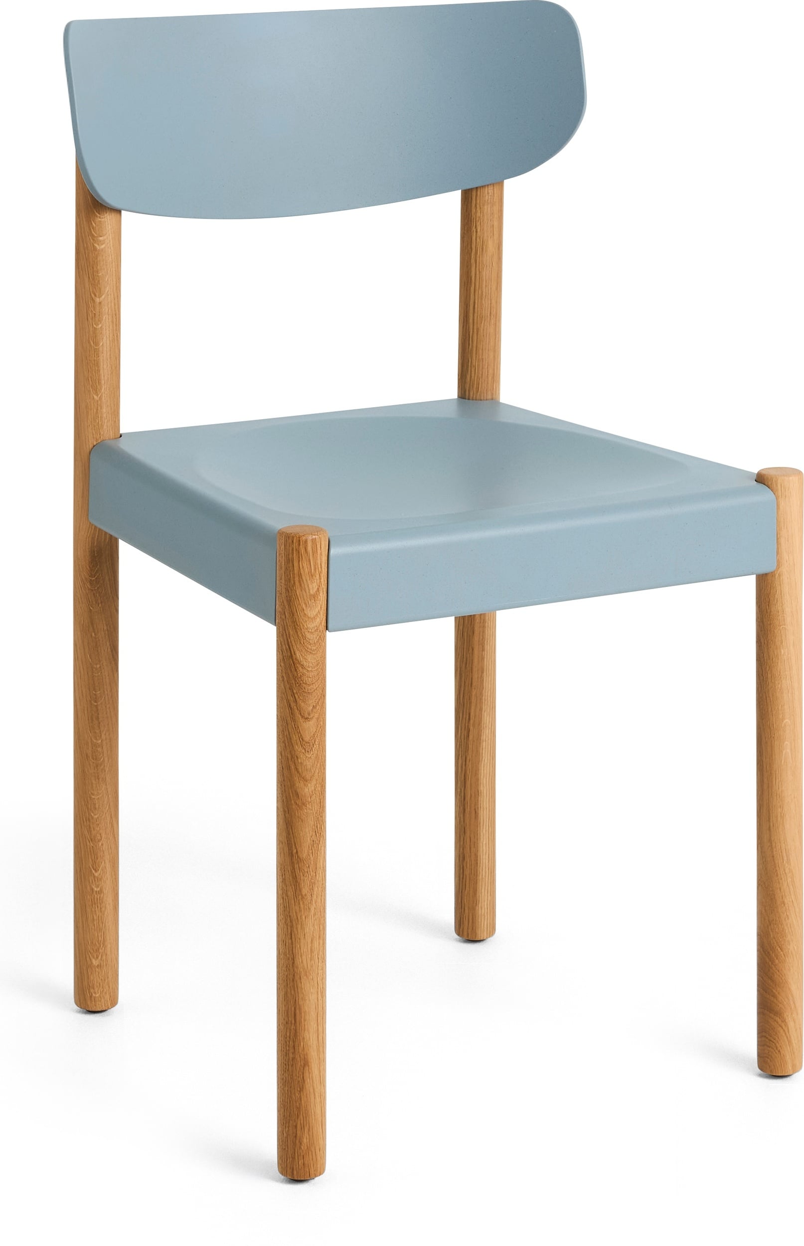 Pack Stuhl hellblau, Beine Eiche hell