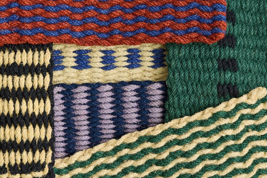 Coco Wave Paillasson en fibre de coco, beige et vert