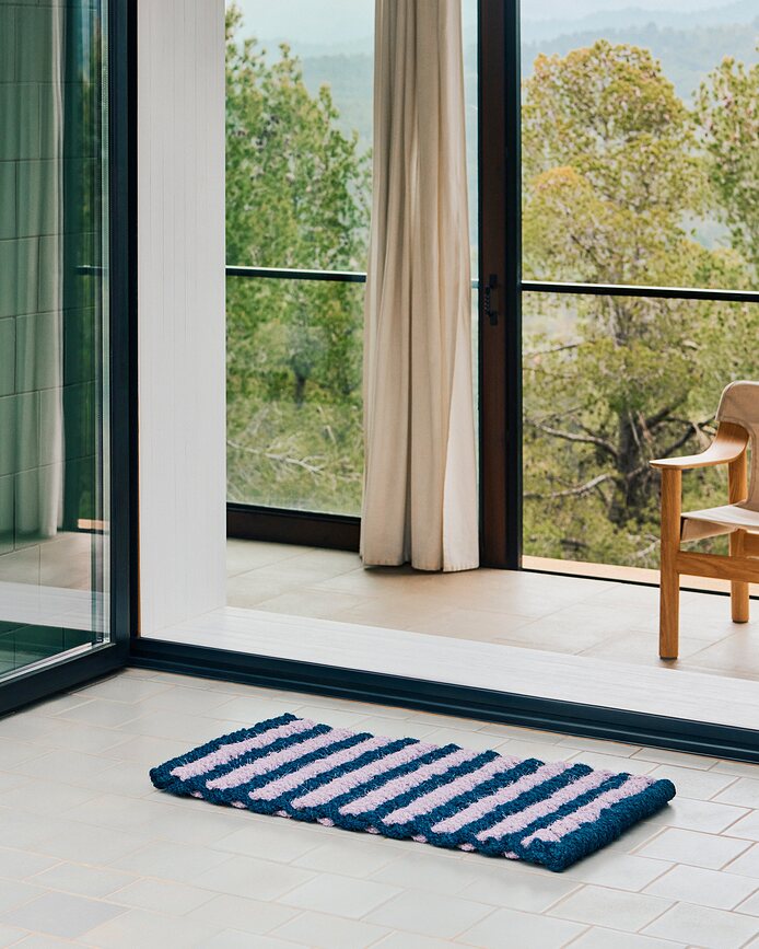 Coco Wave Paillasson en fibre de coco, beige et vert