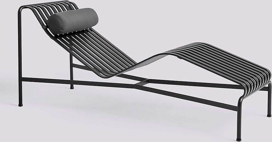 Palissade Appui-tête pour Chaise longue, 46,5 cm, gris