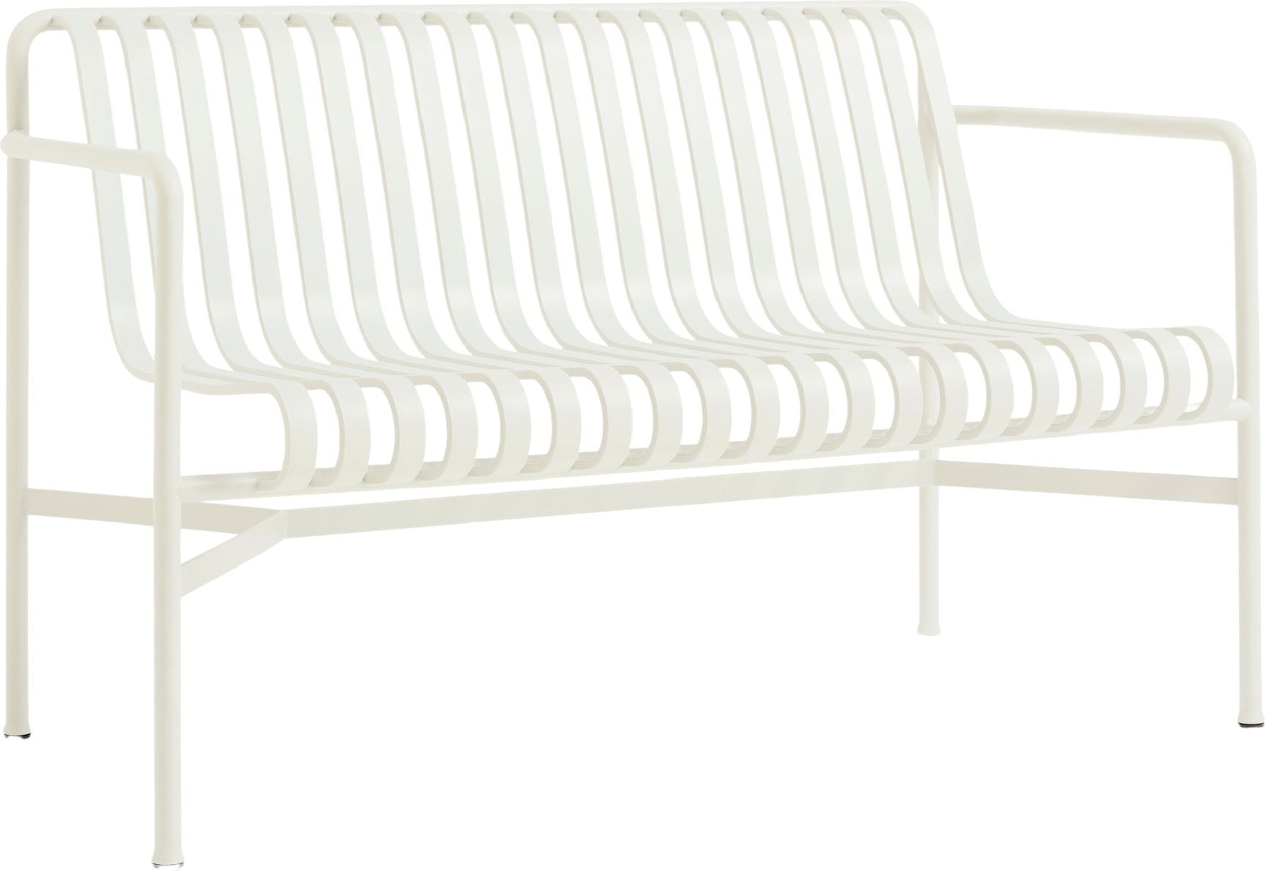 Palissade Gartenbank mit Rückenlehne und Armlehnen, beige