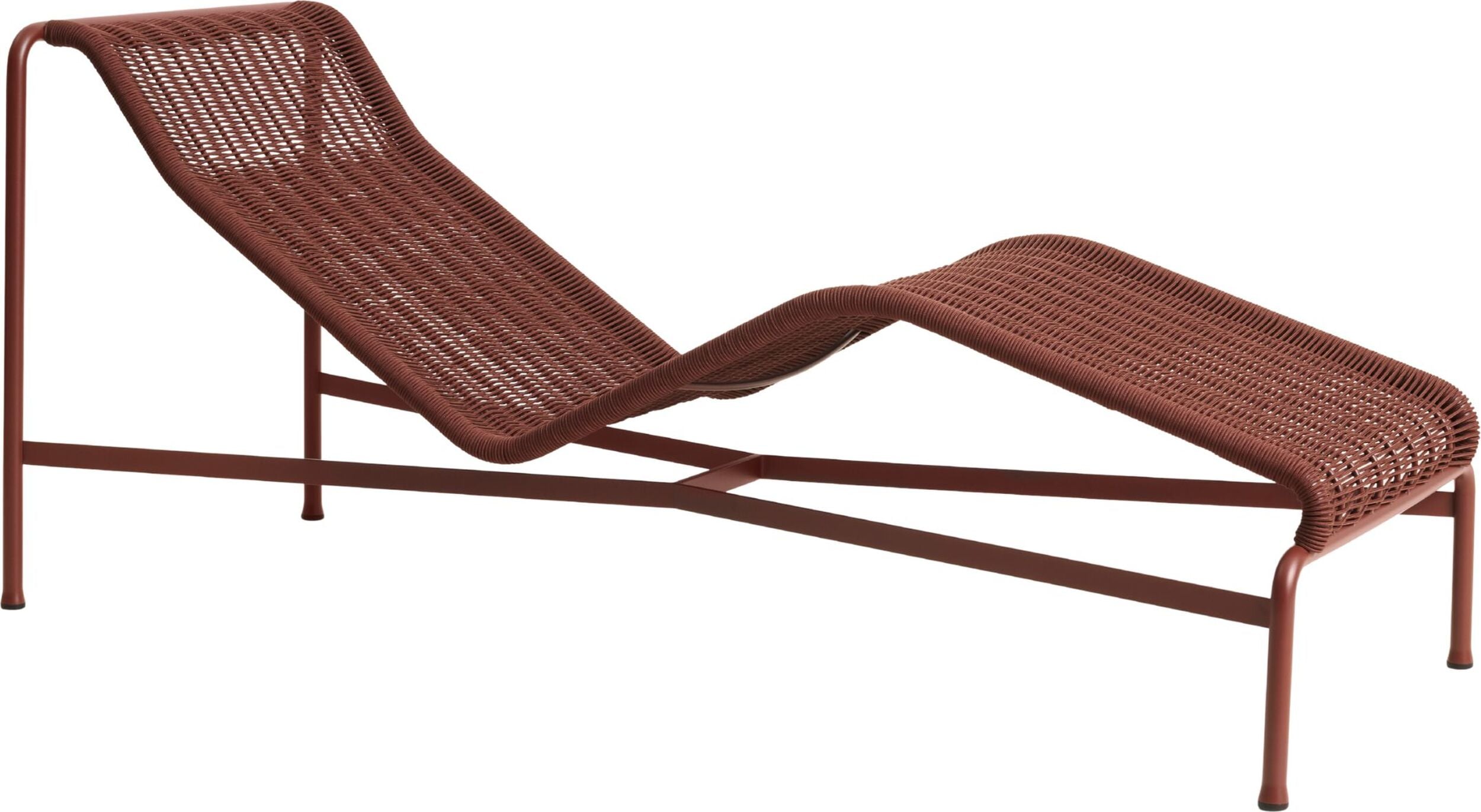 Palissade Gartenliege 164,5 cm, Rattan, rot