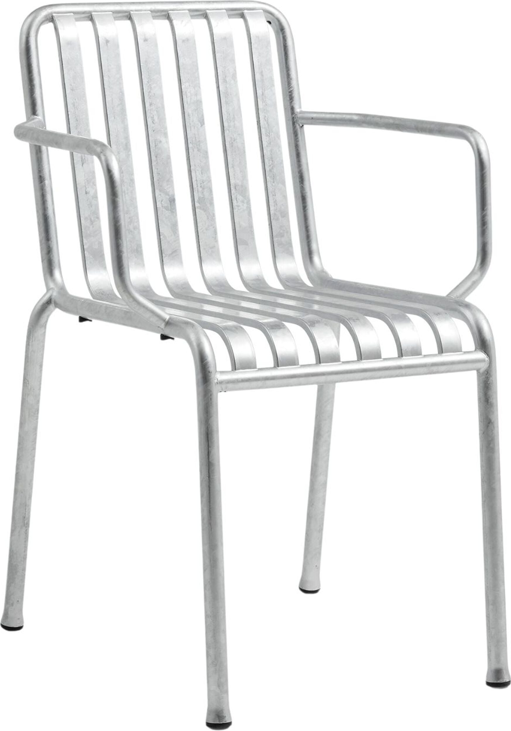 Palissade Gartenstuhl mit Armlehnen, silber