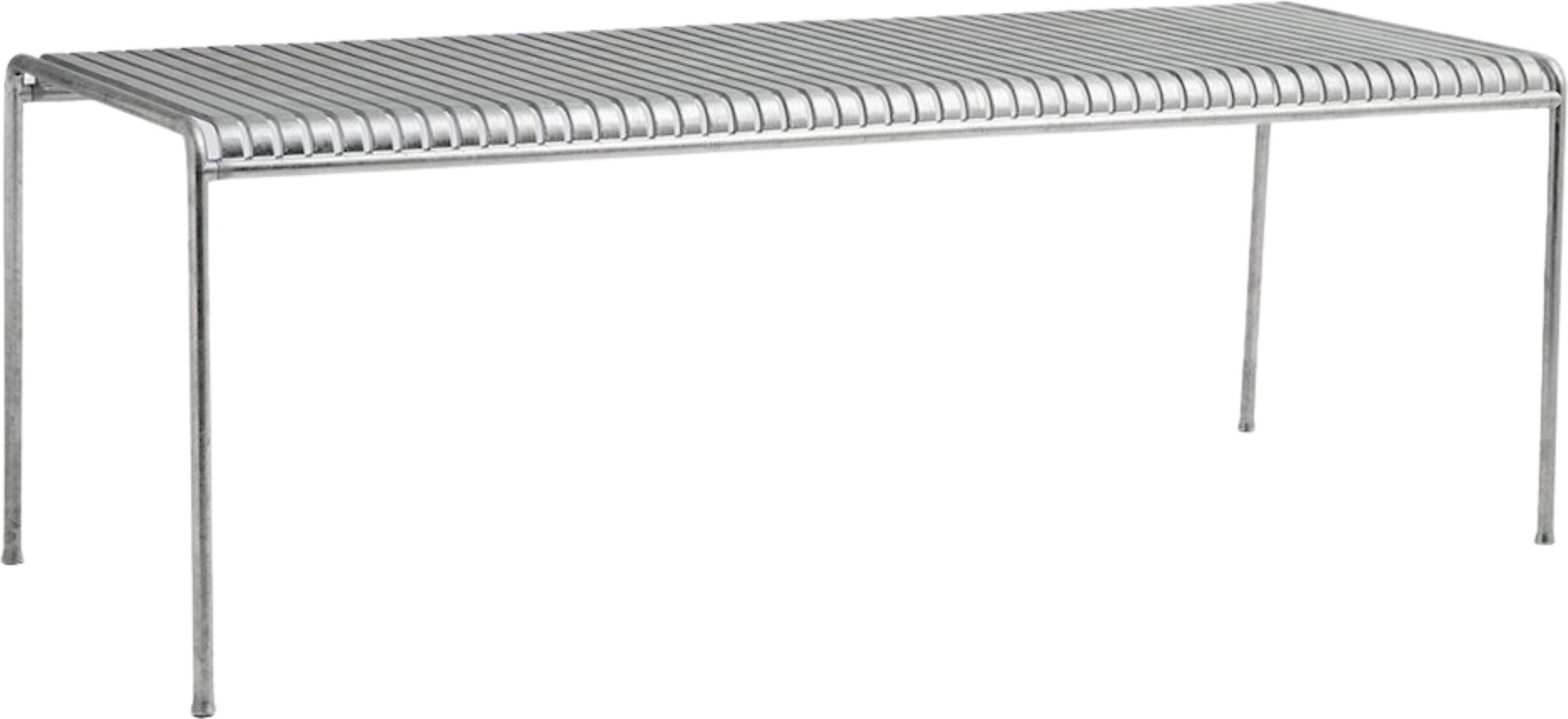 Palissade Gartentisch 220 x 90 cm feuerverzinkter Stahl