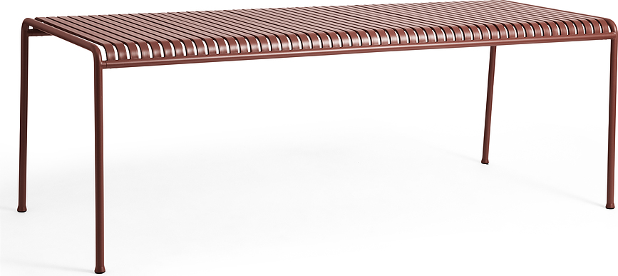 Palissade Gartentisch 220 x 90 cm rot