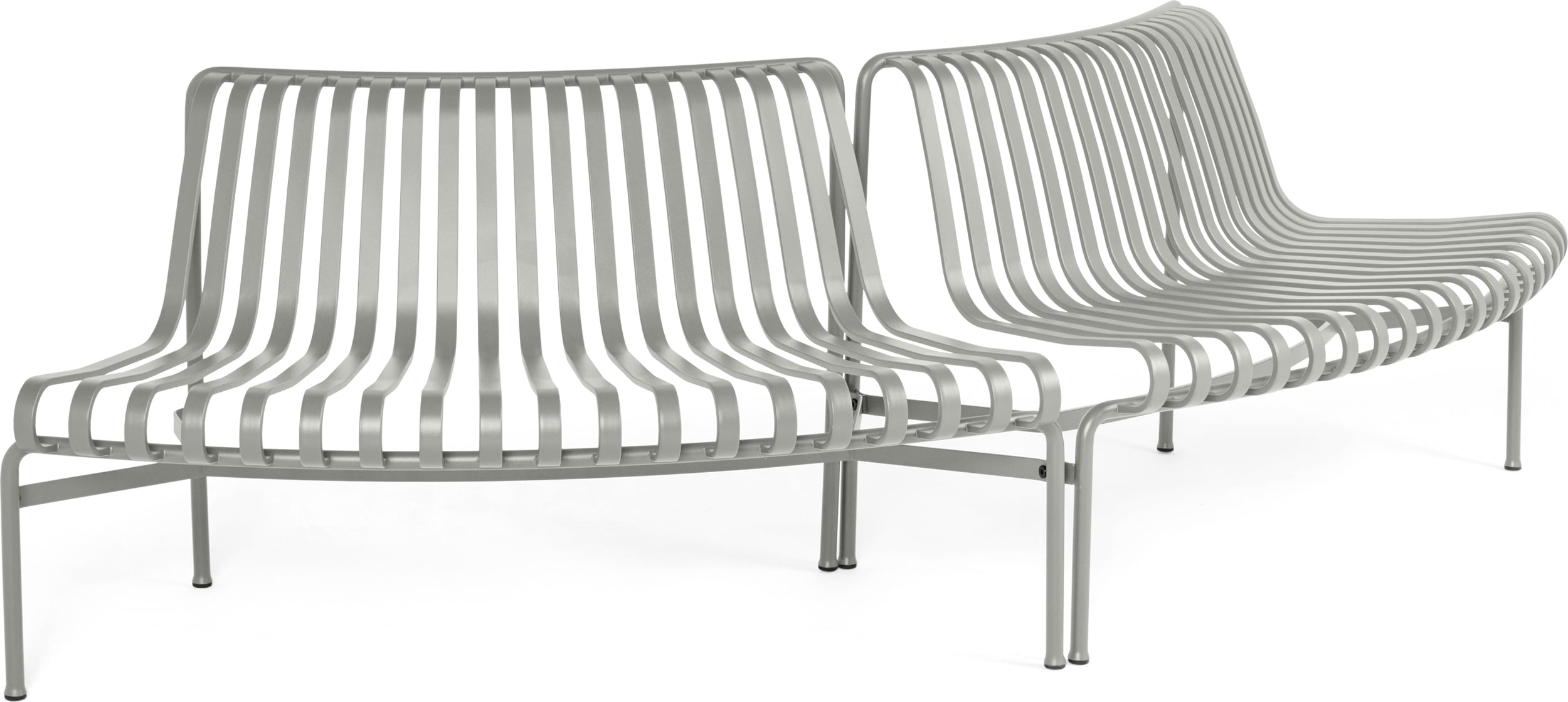 Palissade Parkbänke mit Rückenlehne, grau, Outdoor, 2-teilig