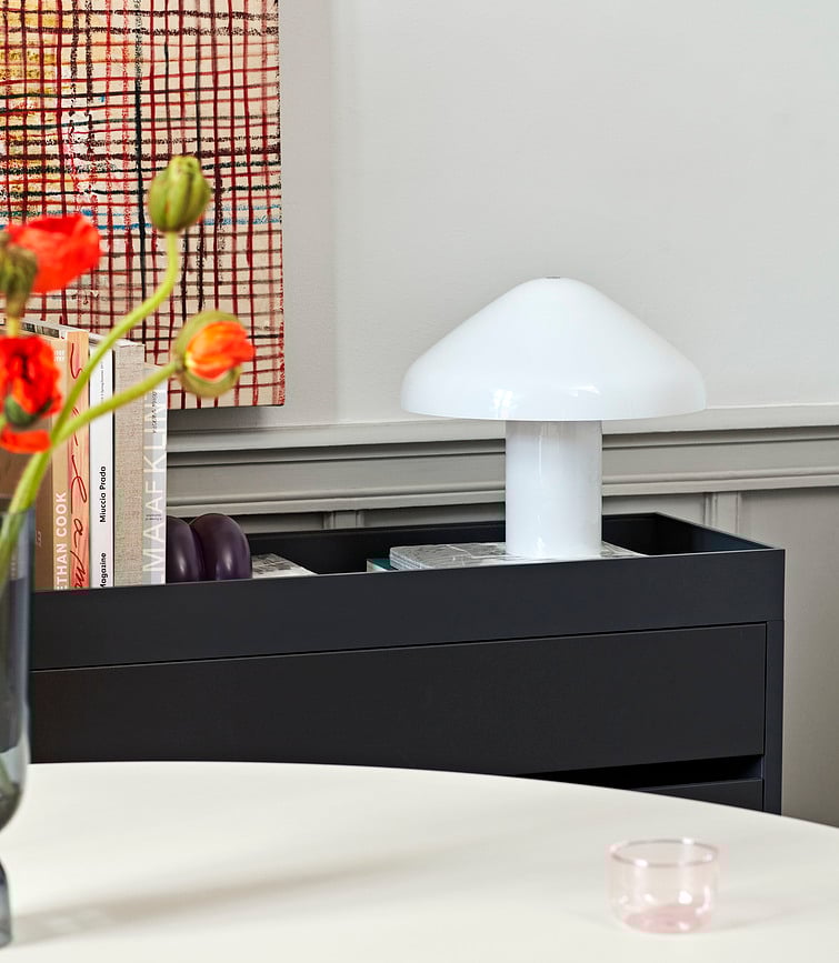 Pao Lampe de Table, blanche, en verre