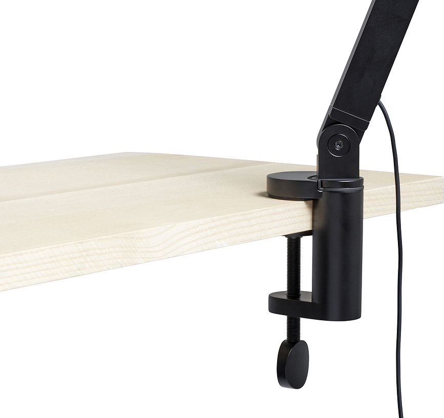 PC Double Lampe de Bureau à pince, noire