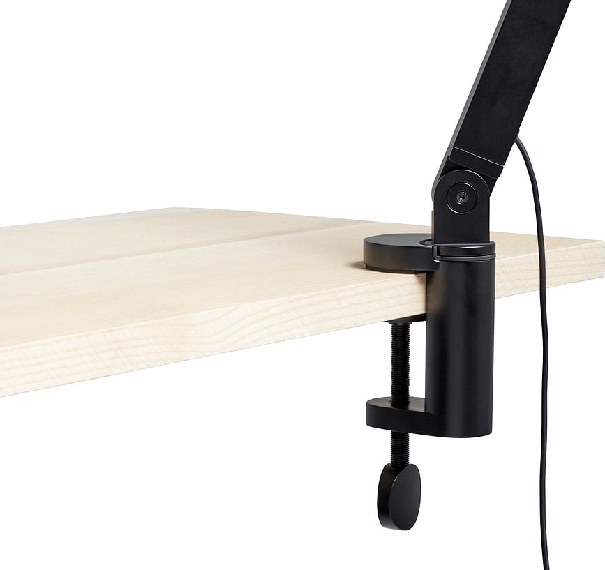 PC Double Namizna svetilka, črna, s pritrditvijo na mizo