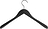 Perchas para ropa Soft Coat Wide, negras, 4 unidades