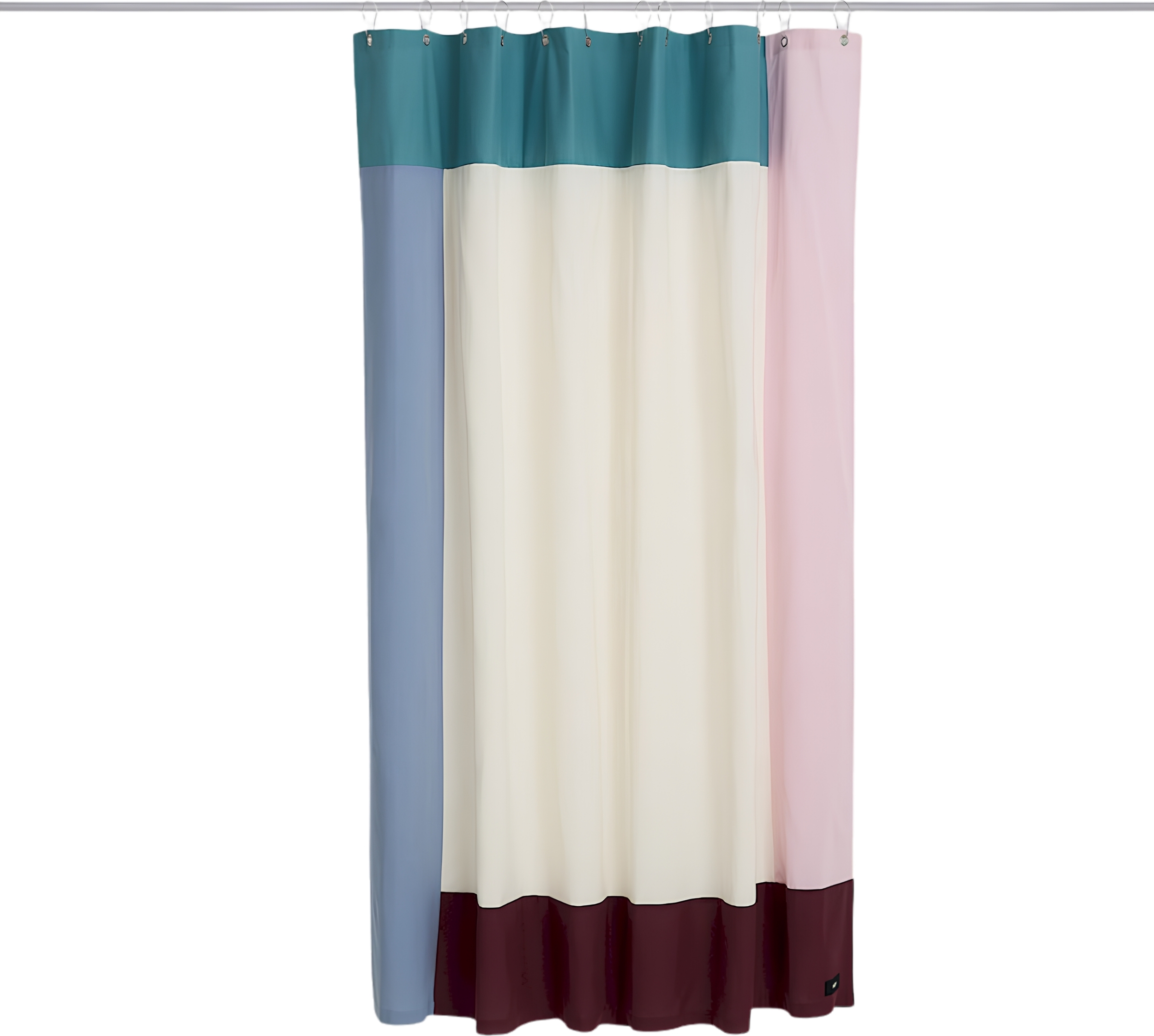 Pivot Duschvorhang 180 x 200 cm, blau-beige-rosa