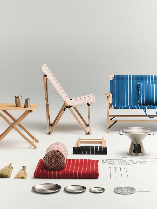 Подушка садова Outdoor Market у смужку 35 x 45 см, бежева