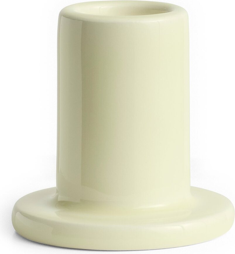 Portavelas de cerámica Tube S, verde lima, para vela clásica